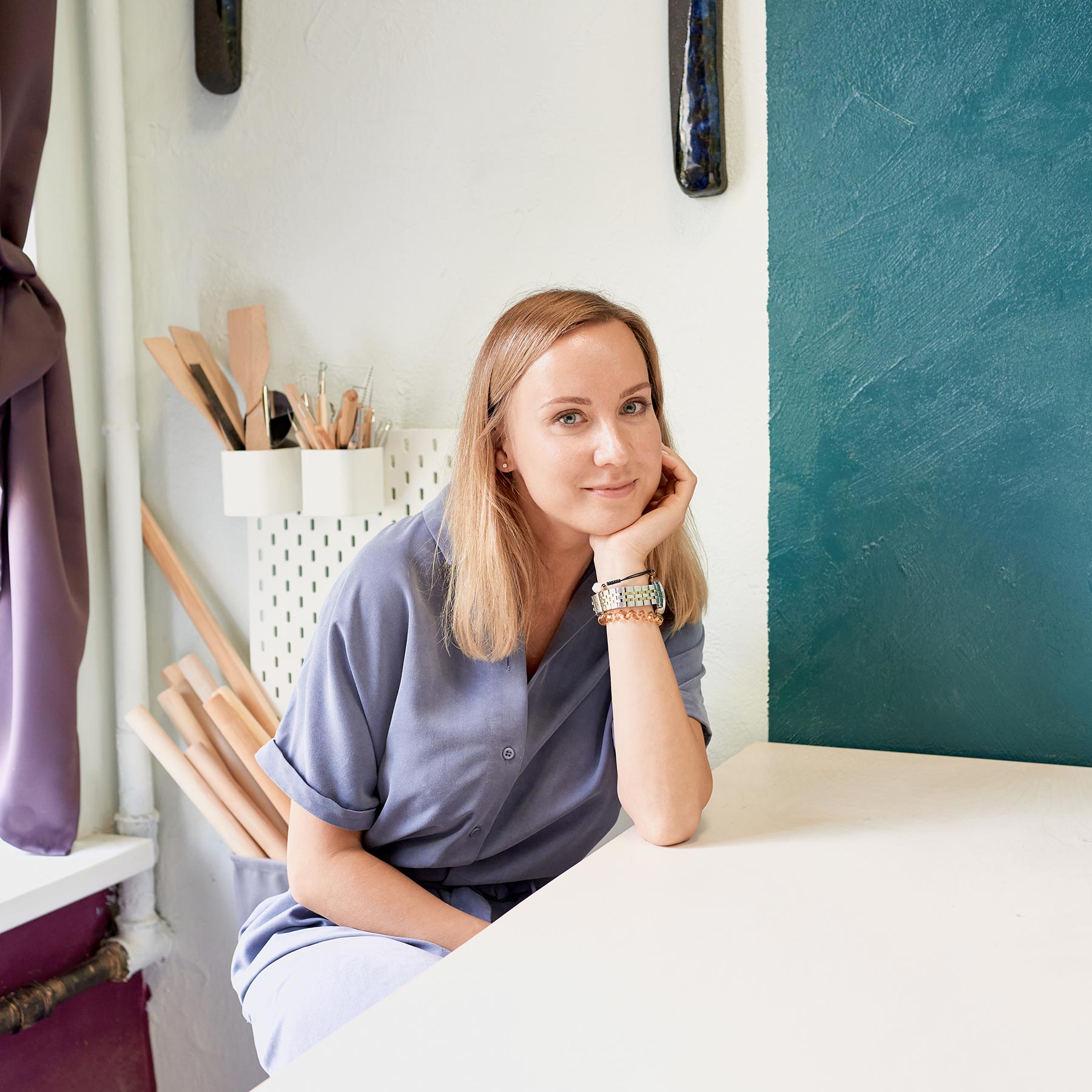 business woman sitting at table