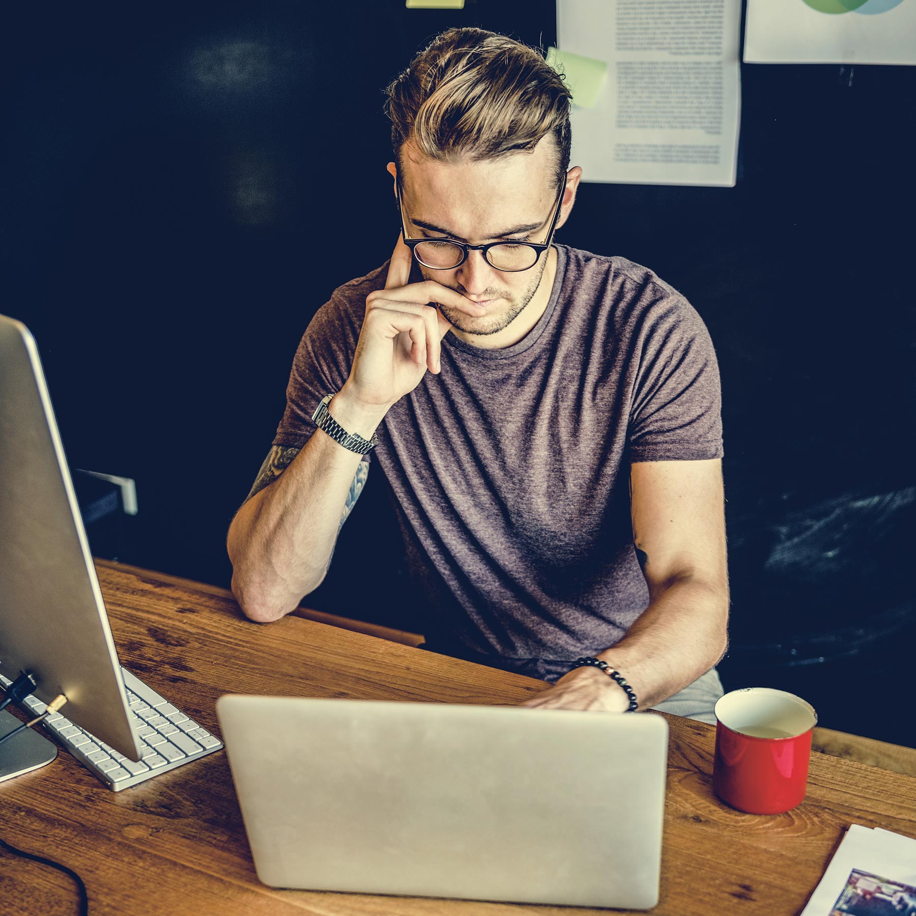 man busy photographer editing home